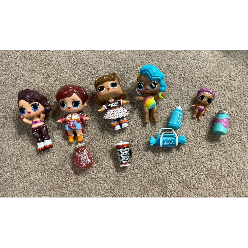 LOL Surprise 4 Dolls 1 Mini Tootsie roll Hot Cocoa Diva Tootsie Gurl Rainbow